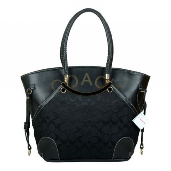 Coach Logo Monogram Small Black Totes BKI | Women